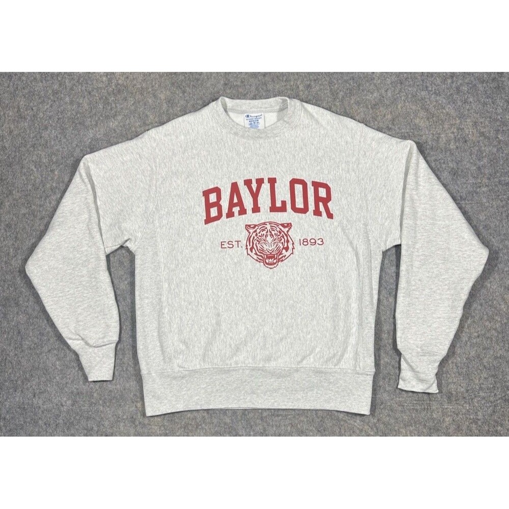 Champion Reverse Weave Baylor Boarding School Sweatshirt Mens M Crew Red Raiders